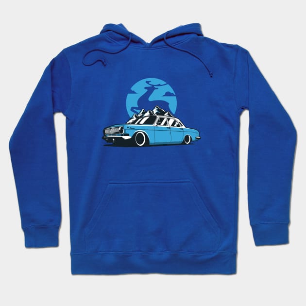 Blue GAZ24 Volga Classic Hoodie by KaroCars